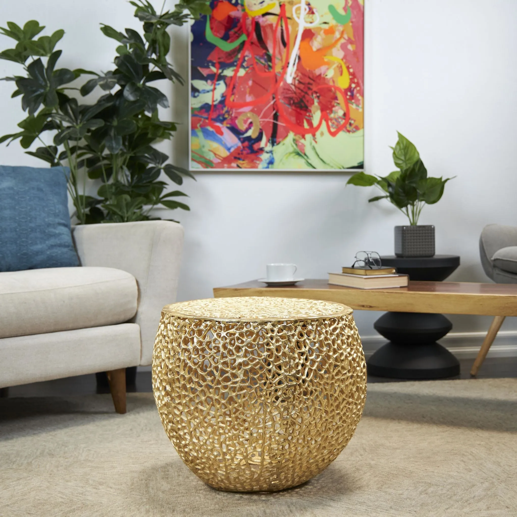 Julia End Table - Gold