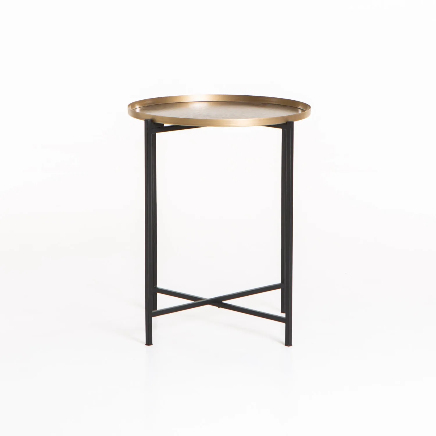 KAI 48cm ROUND SIDE TABLE - BRASS ANTIQUE