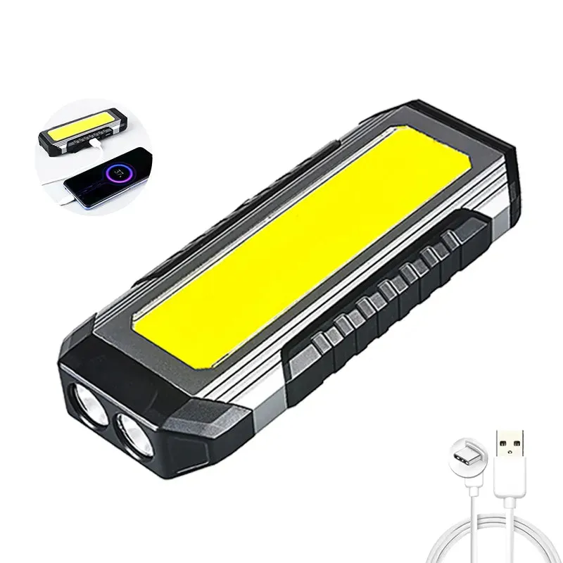 KDULIT Waterproof with Magnet Flashlight Portable COB Work Light LED 4000mAh Flashlights Multimode 18650 Camping Torch Light