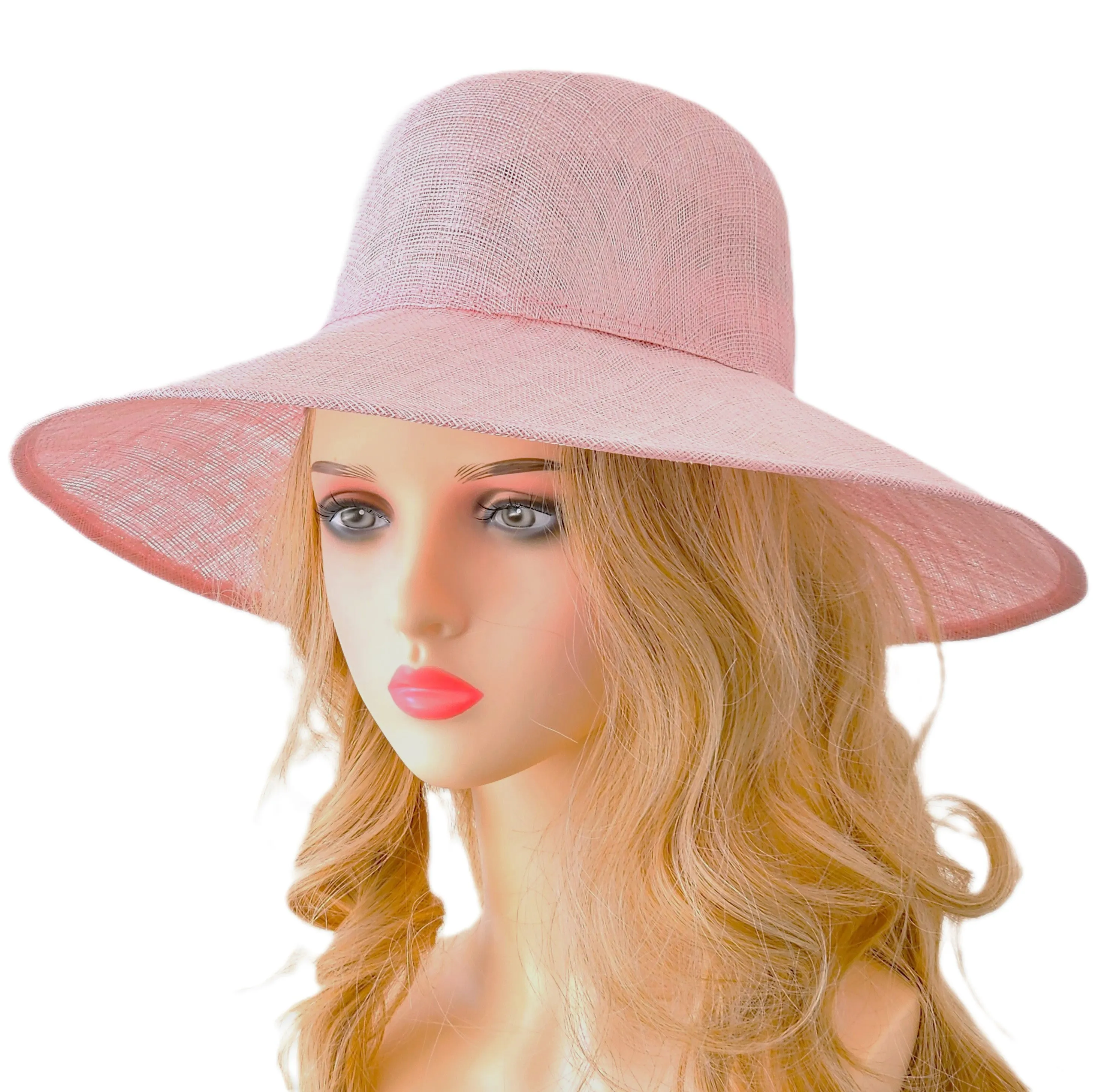 Light Pink Occasion Hat - Plain Church Hats for Ladies - Ascot Hats Racing - Women's Wedding Hats