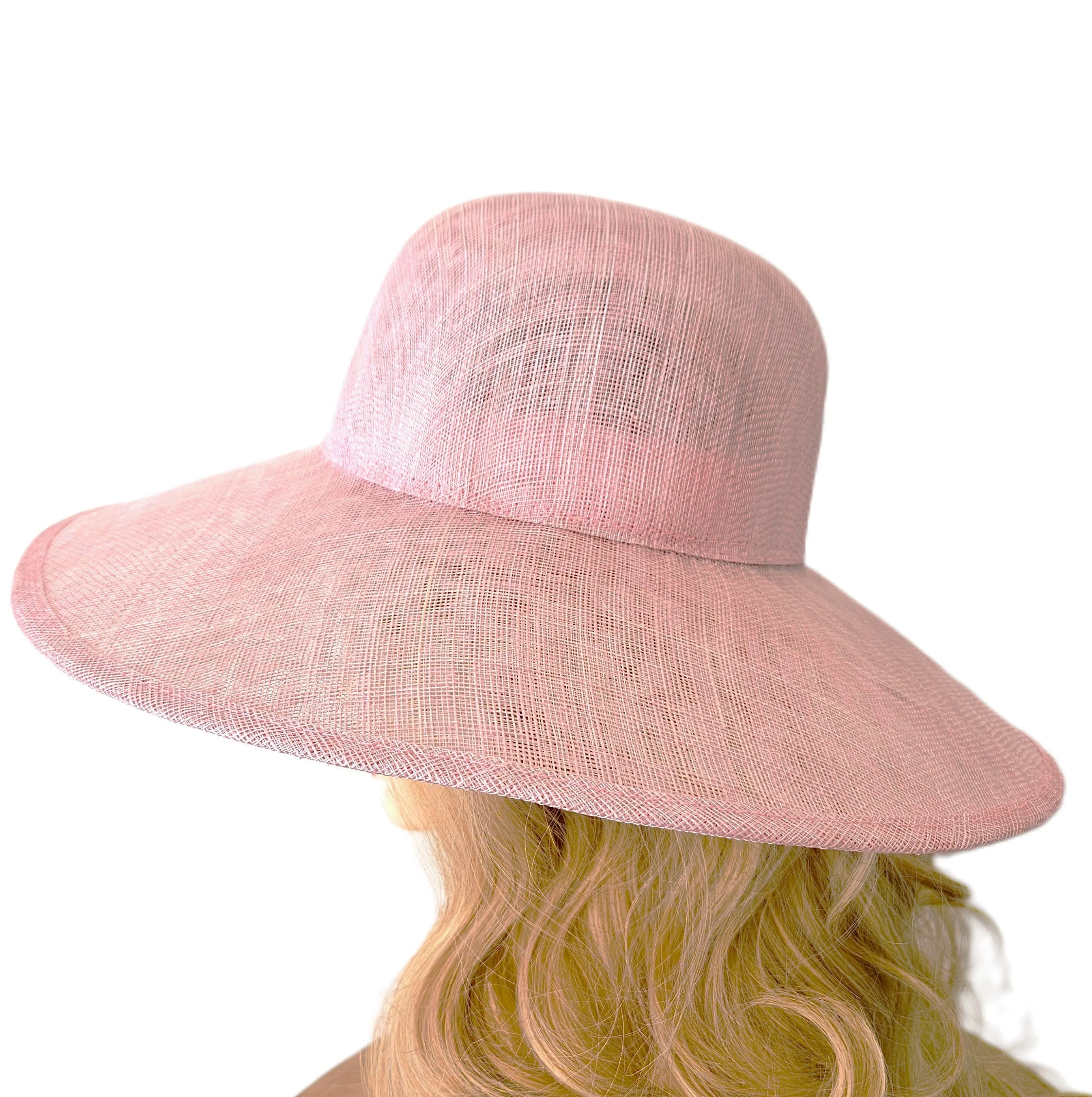 Light Pink Occasion Hat - Plain Church Hats for Ladies - Ascot Hats Racing - Women's Wedding Hats