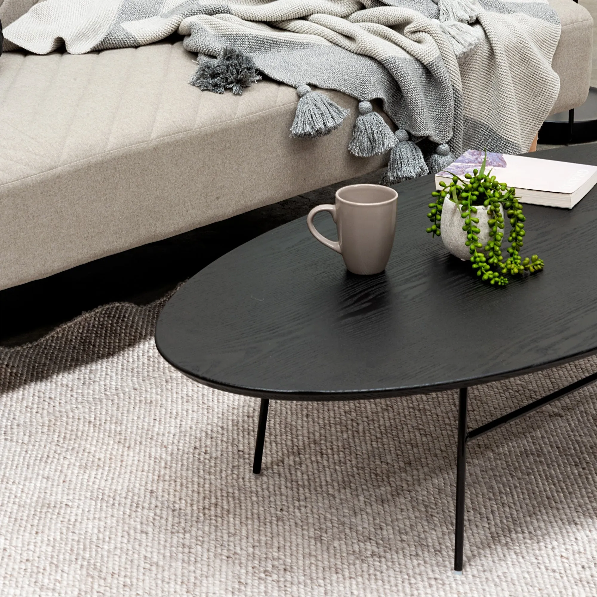 Linda 117.5cm Ash Coffee Table - Black