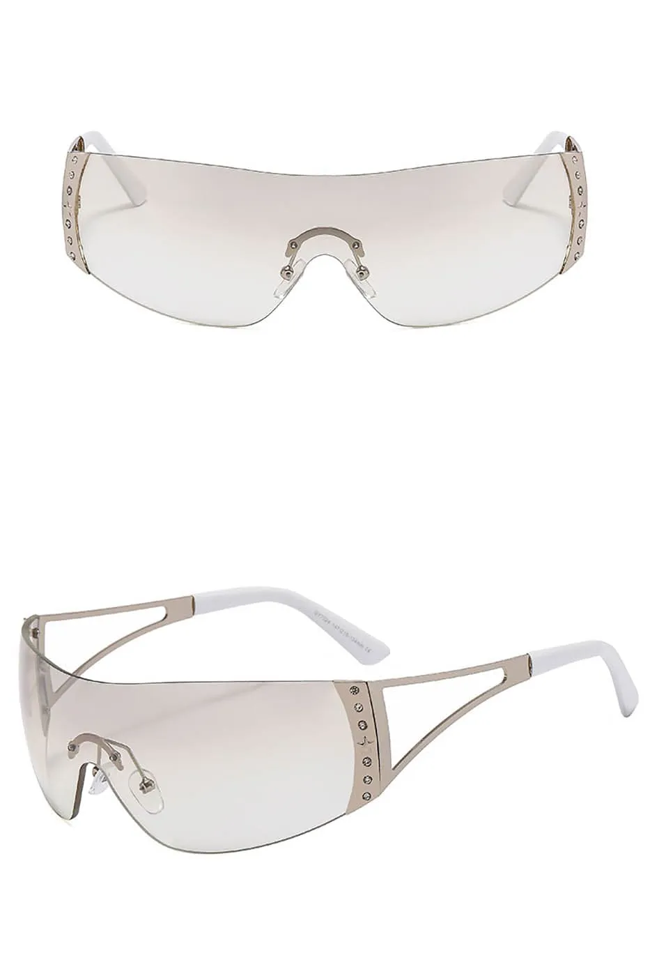 Luxury Shield Rhinestone Fashion Sunglasses