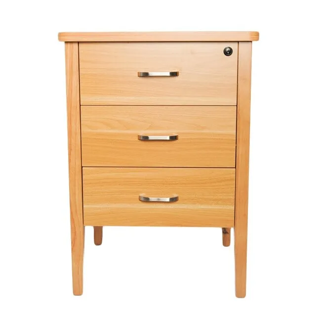 Marigold Bedside Table in Polytec Beech Colour Soft close drawers