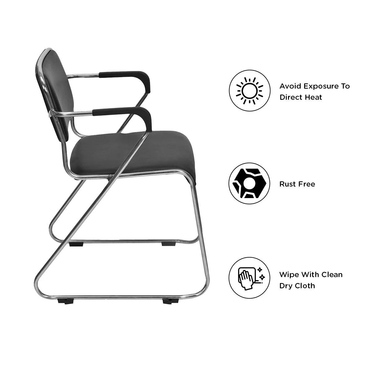 Nilkamal Contract 01 with Arm Visitor Chair (Black)