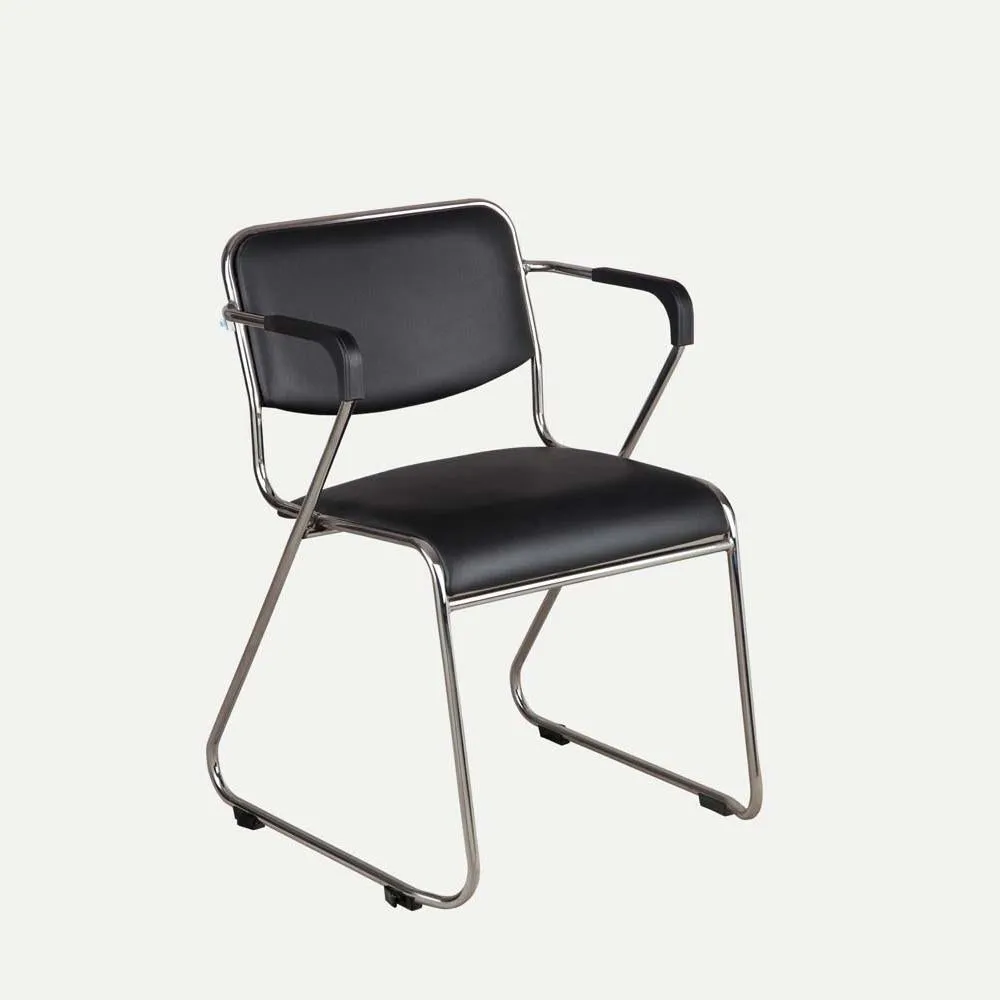 Nilkamal Contract 01 with Arm Visitor Chair (Black)