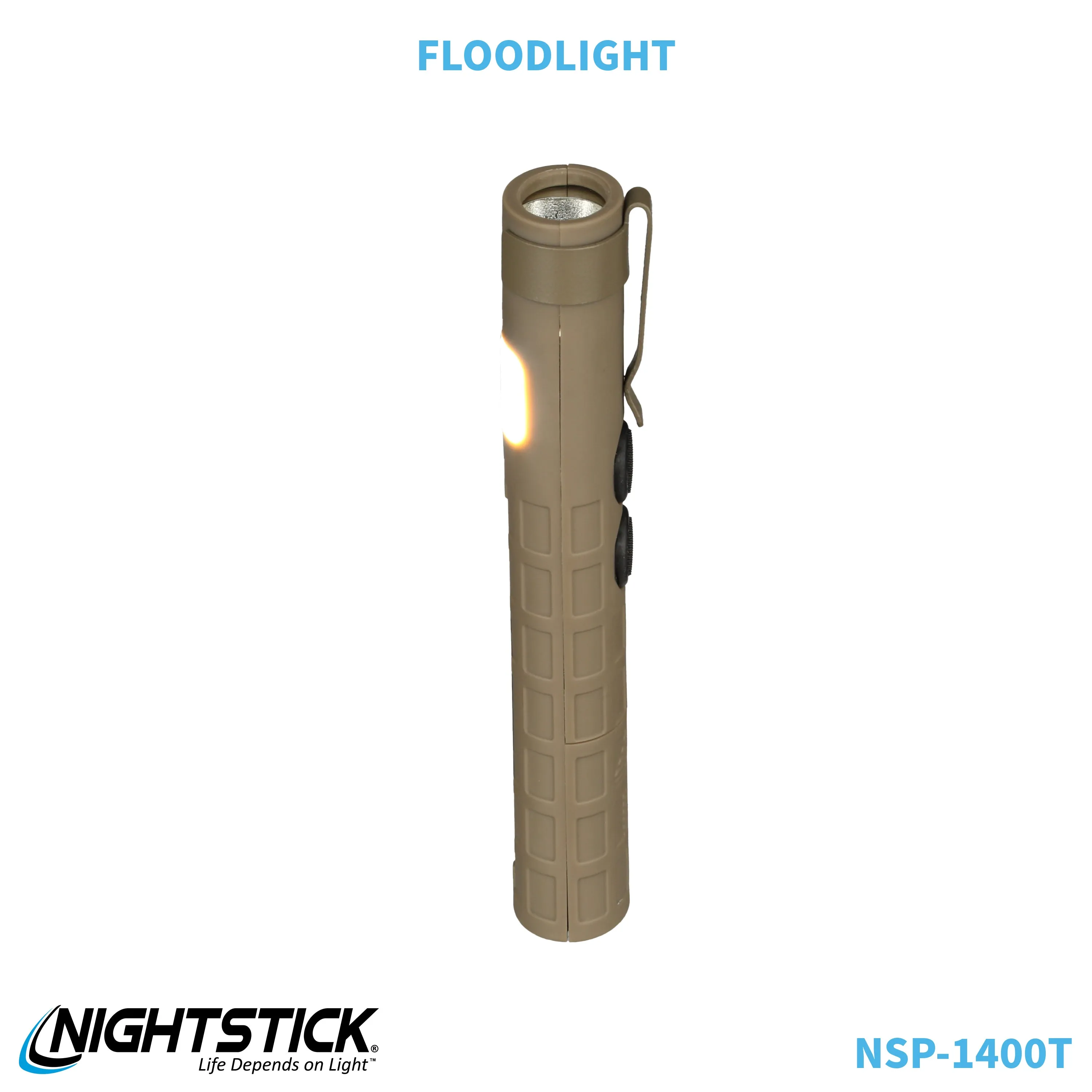 NSP-1400T: Dual-Switch Dual-Light Flashlight - 2 AAA