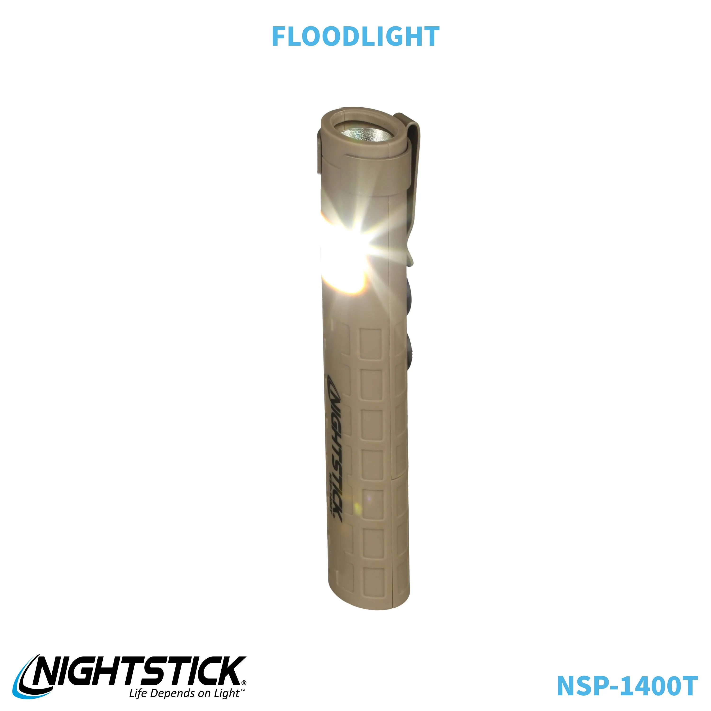 NSP-1400T: Dual-Switch Dual-Light Flashlight - 2 AAA