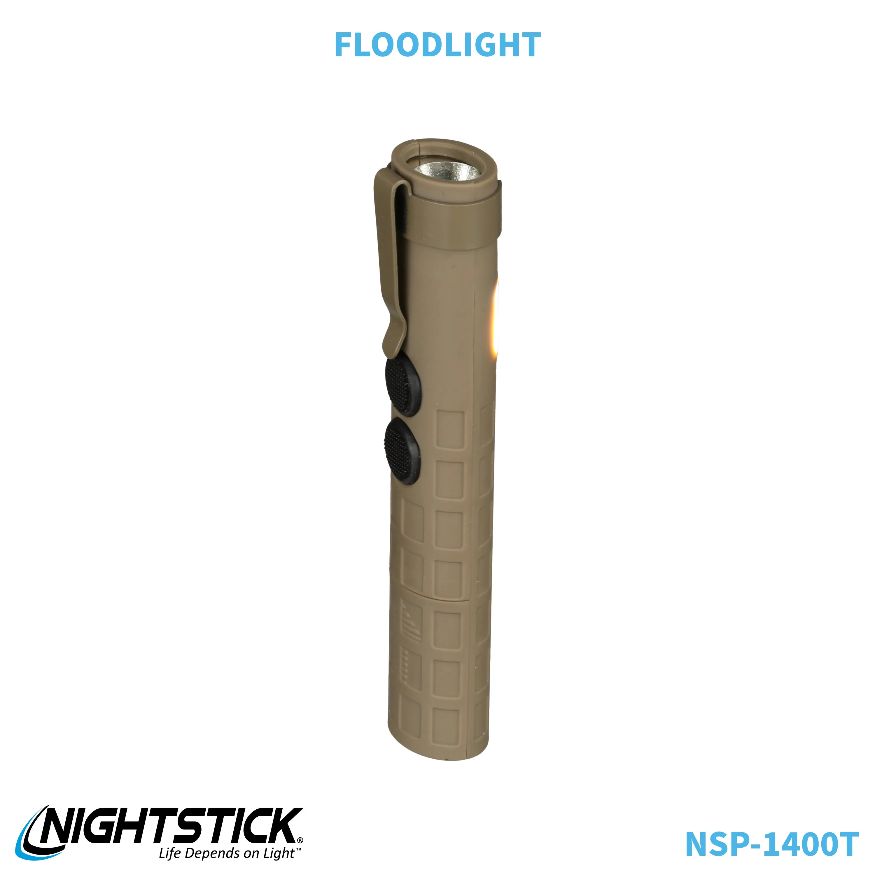 NSP-1400T: Dual-Switch Dual-Light Flashlight - 2 AAA