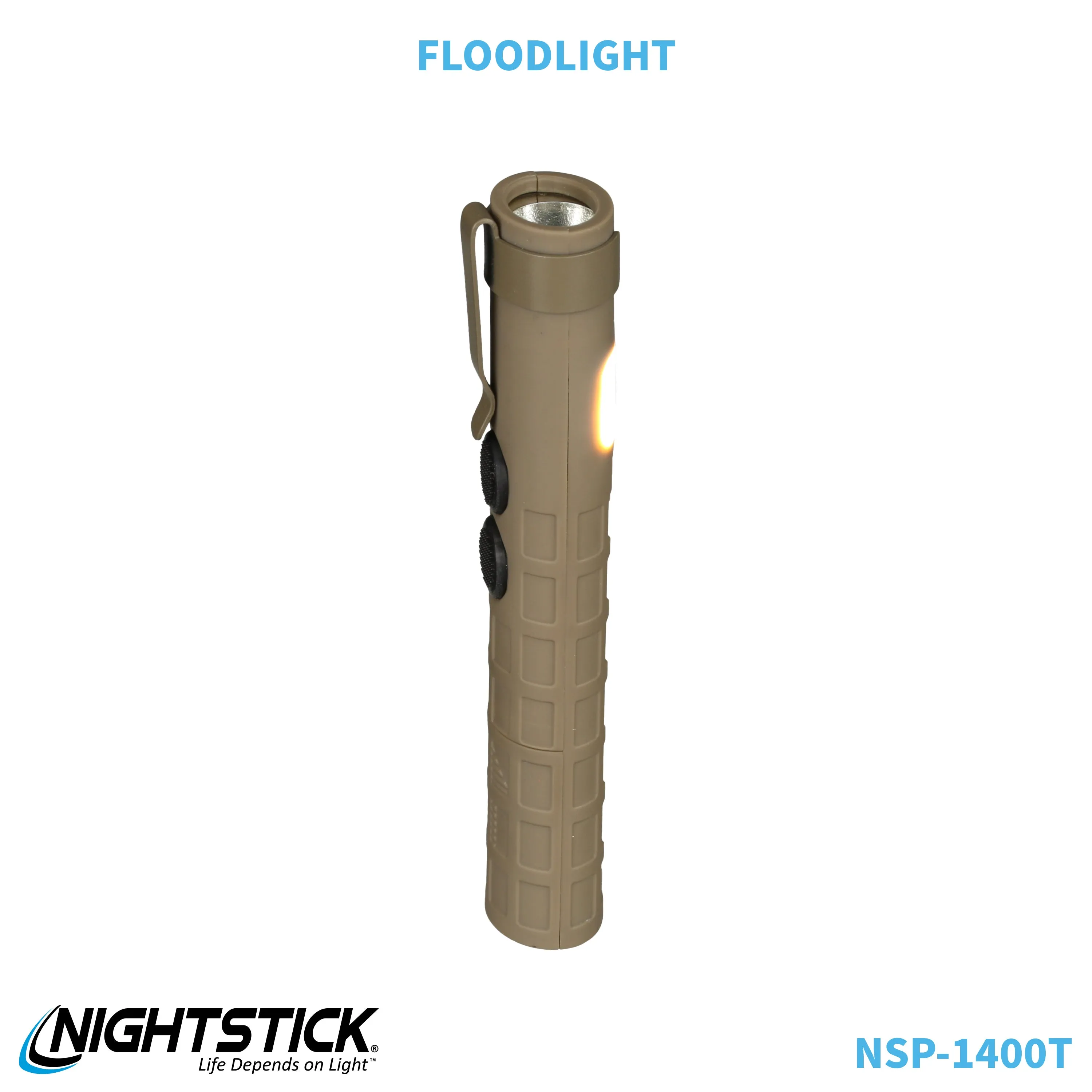 NSP-1400T: Dual-Switch Dual-Light Flashlight - 2 AAA