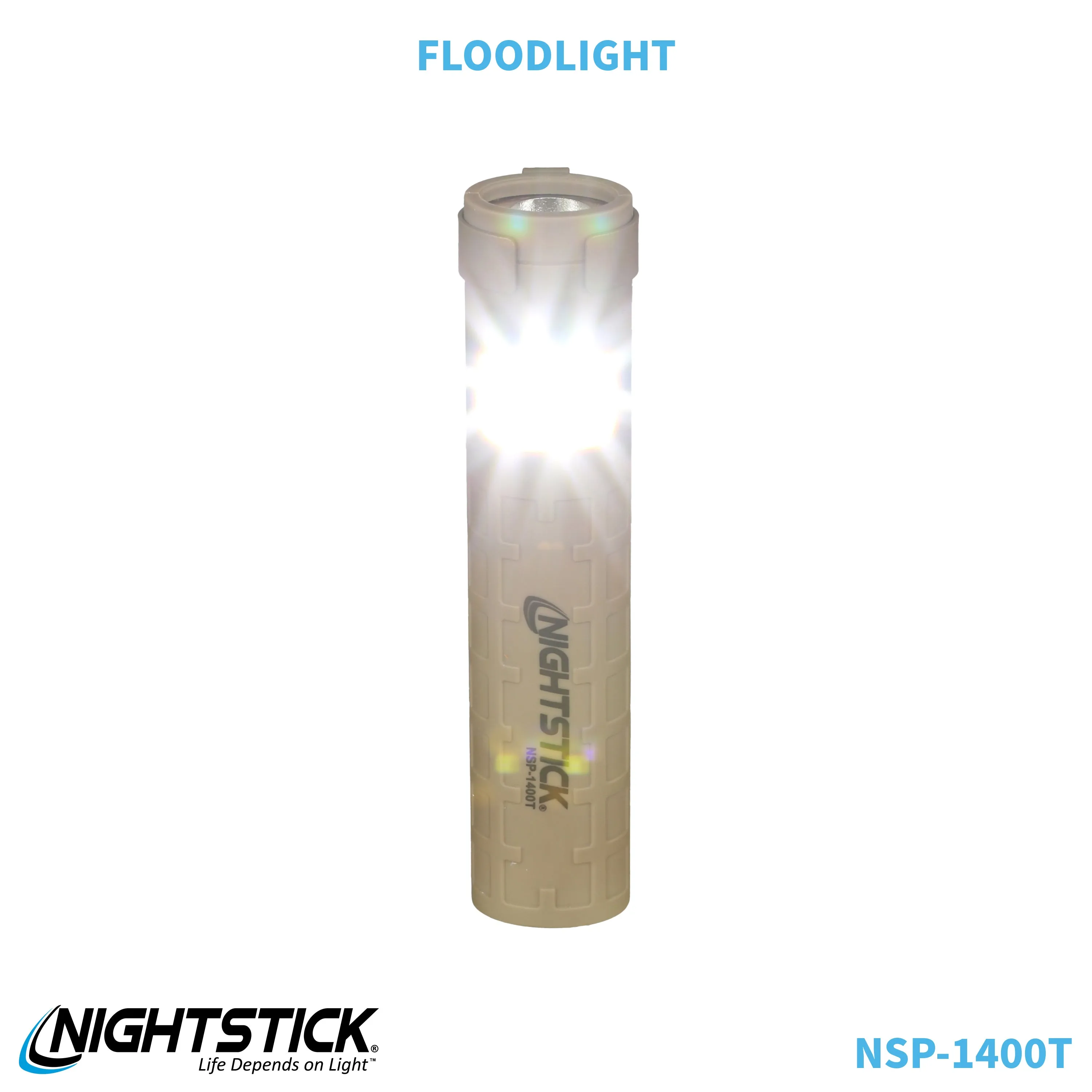 NSP-1400T: Dual-Switch Dual-Light Flashlight - 2 AAA