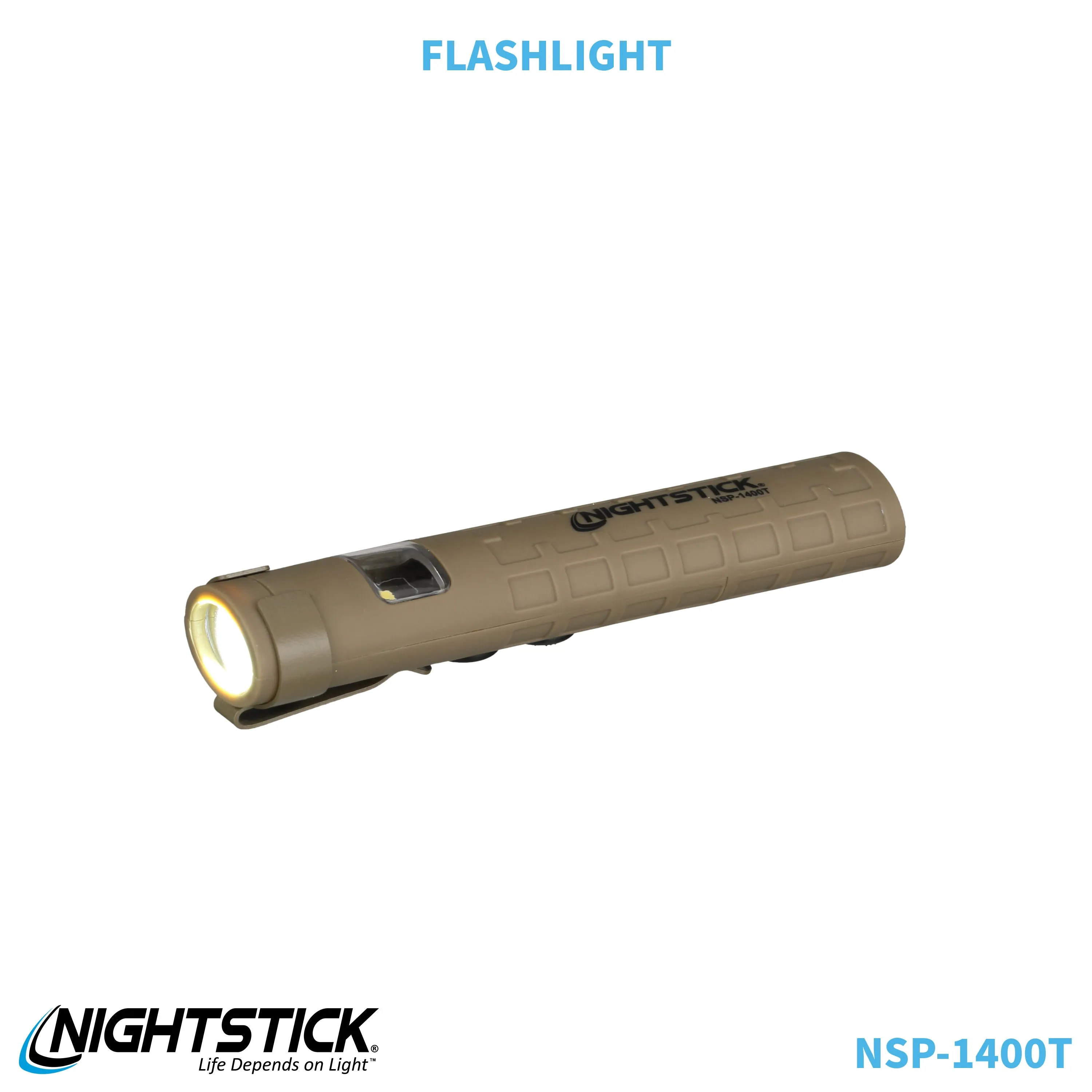 NSP-1400T: Dual-Switch Dual-Light Flashlight - 2 AAA