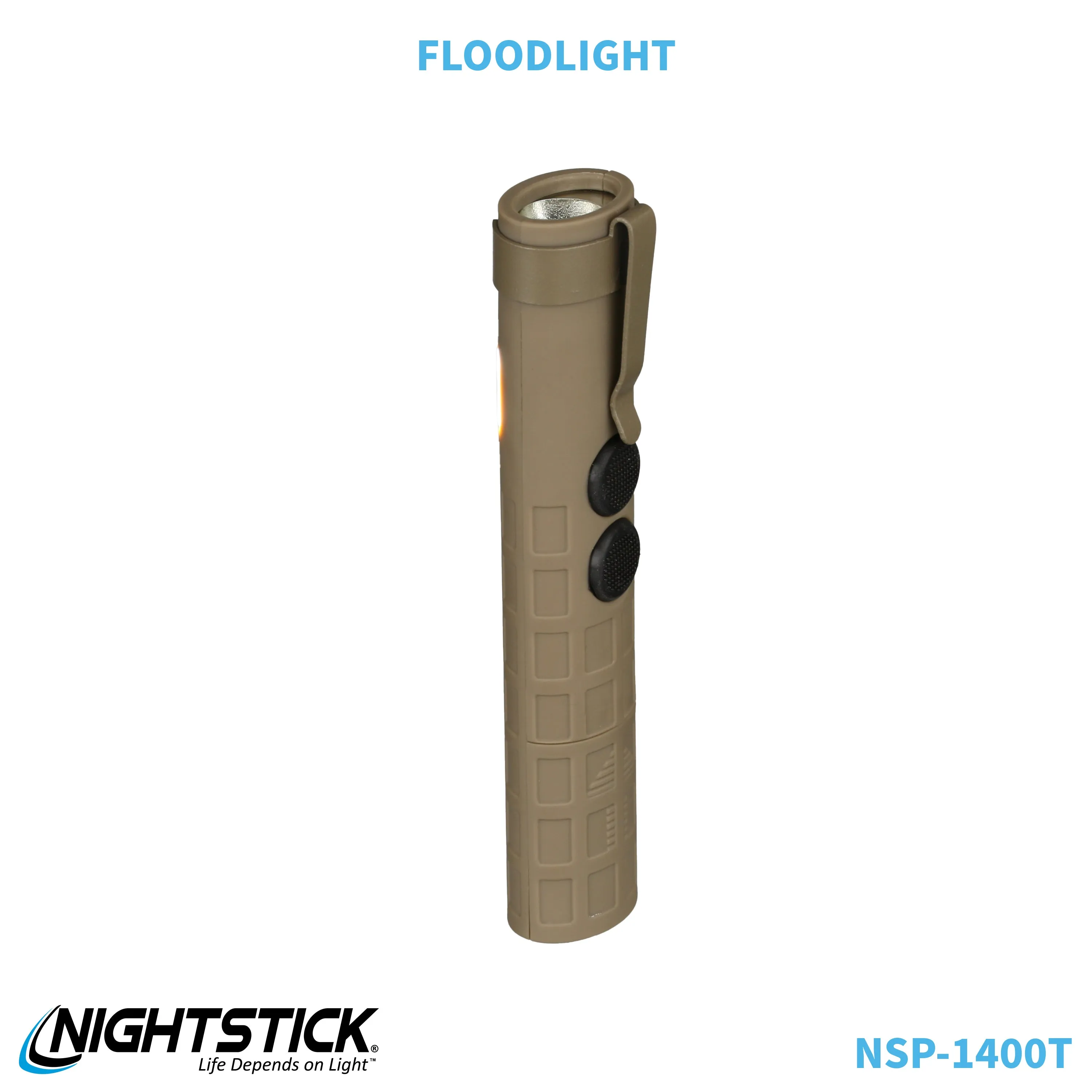 NSP-1400T: Dual-Switch Dual-Light Flashlight - 2 AAA