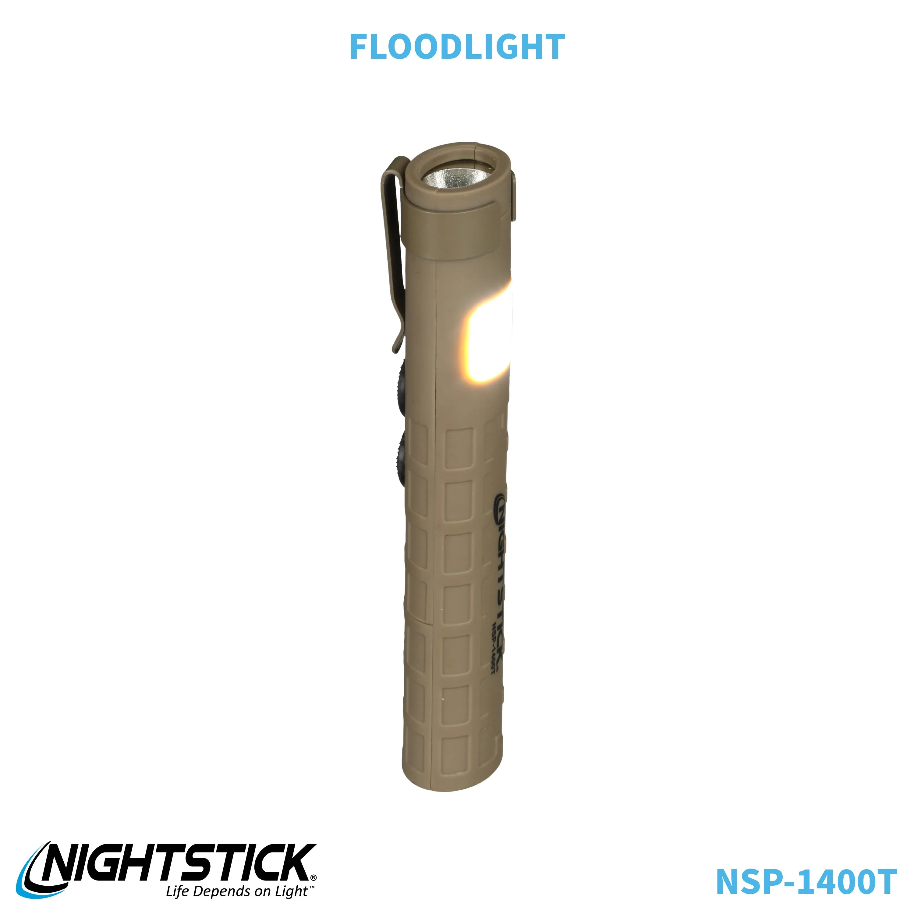 NSP-1400T: Dual-Switch Dual-Light Flashlight - 2 AAA