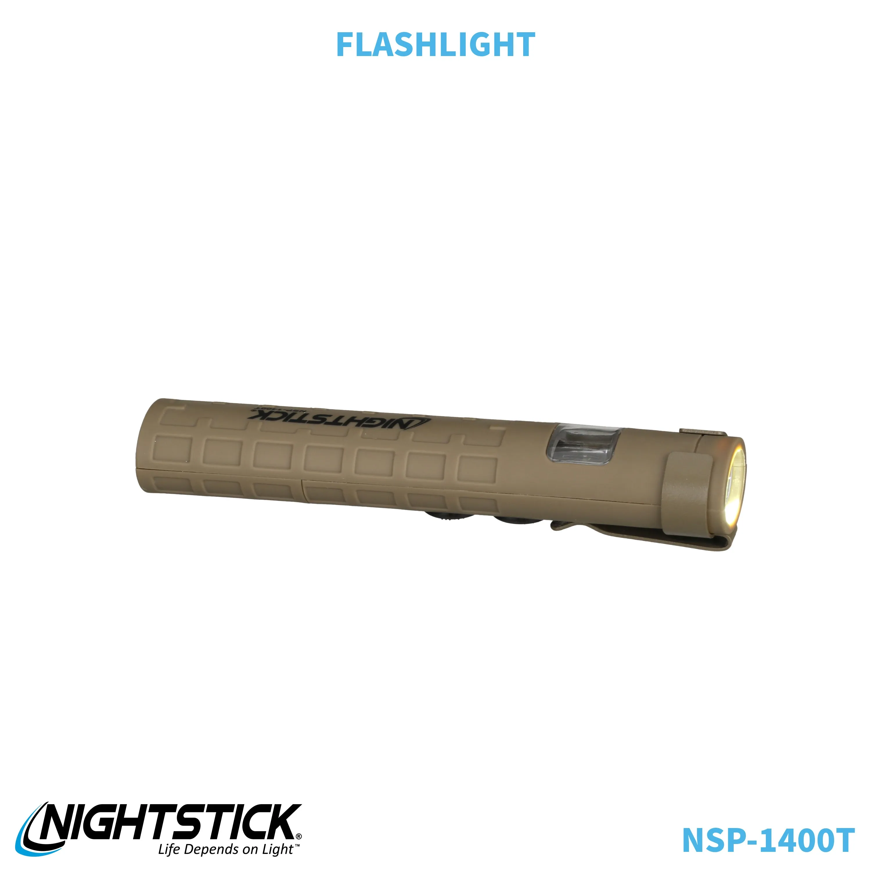 NSP-1400T: Dual-Switch Dual-Light Flashlight - 2 AAA