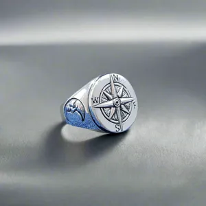 Oxidised Compass Ring