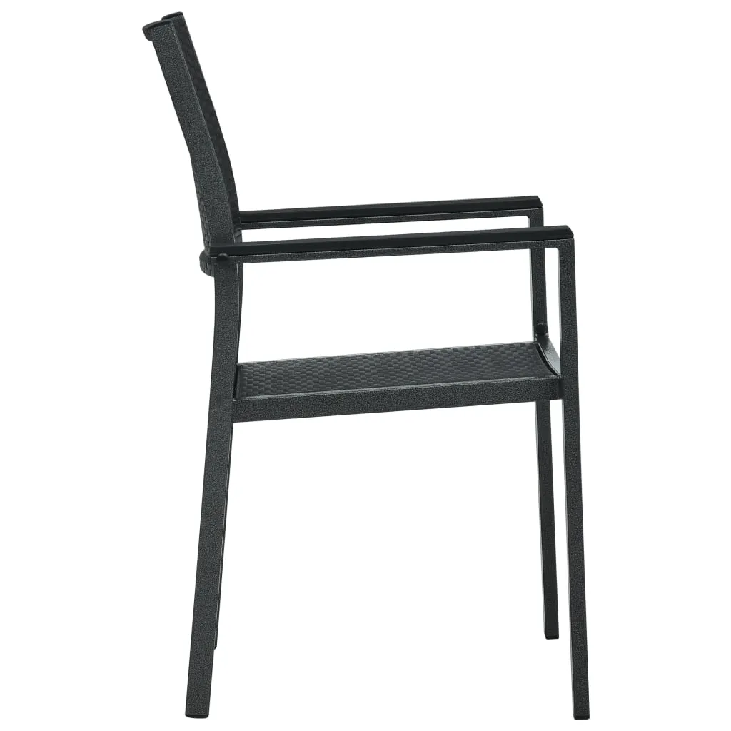 Patio Chairs Dining Chair for Deck Porch Black Plastic Rattan Look