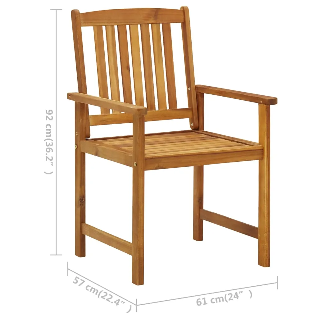 Patio Chairs Outdoor Dining Chair for Deck Garden Solid Wood Acacia