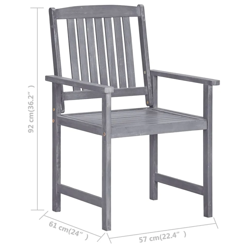 Patio Chairs Outdoor Dining Chair for Deck Garden Solid Wood Acacia