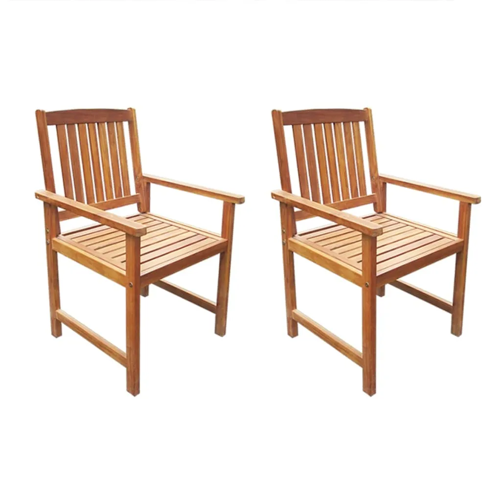 Patio Chairs Outdoor Dining Chair for Deck Garden Solid Wood Acacia