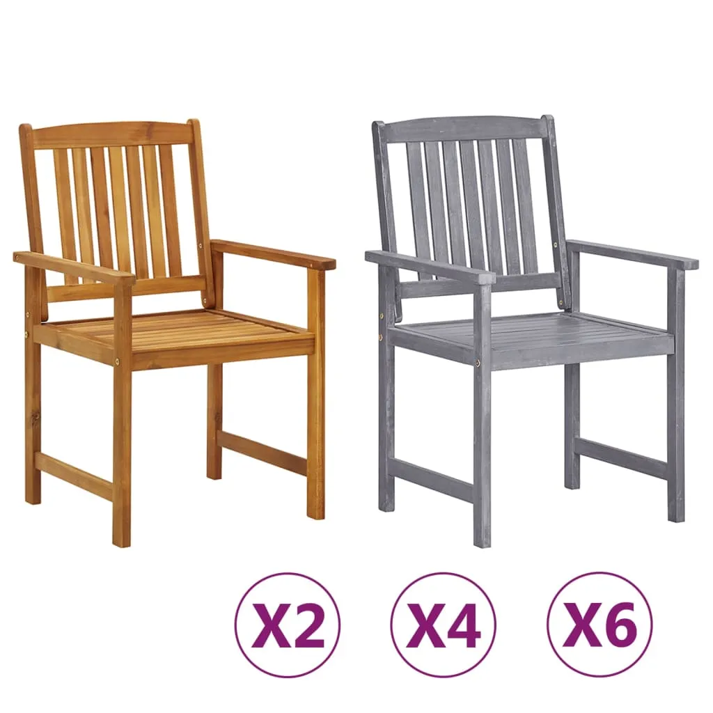 Patio Chairs Outdoor Dining Chair for Deck Garden Solid Wood Acacia