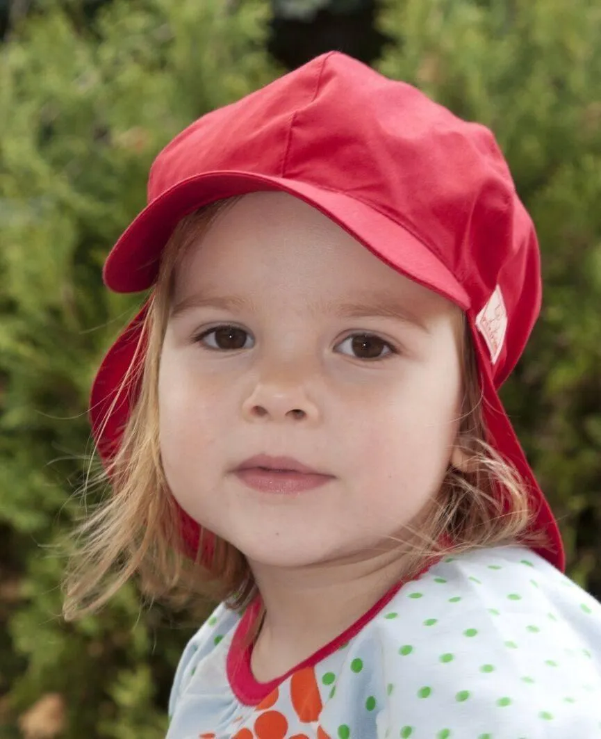 Pickapooh Organic Cotton UV Sun Hat: Felix Red