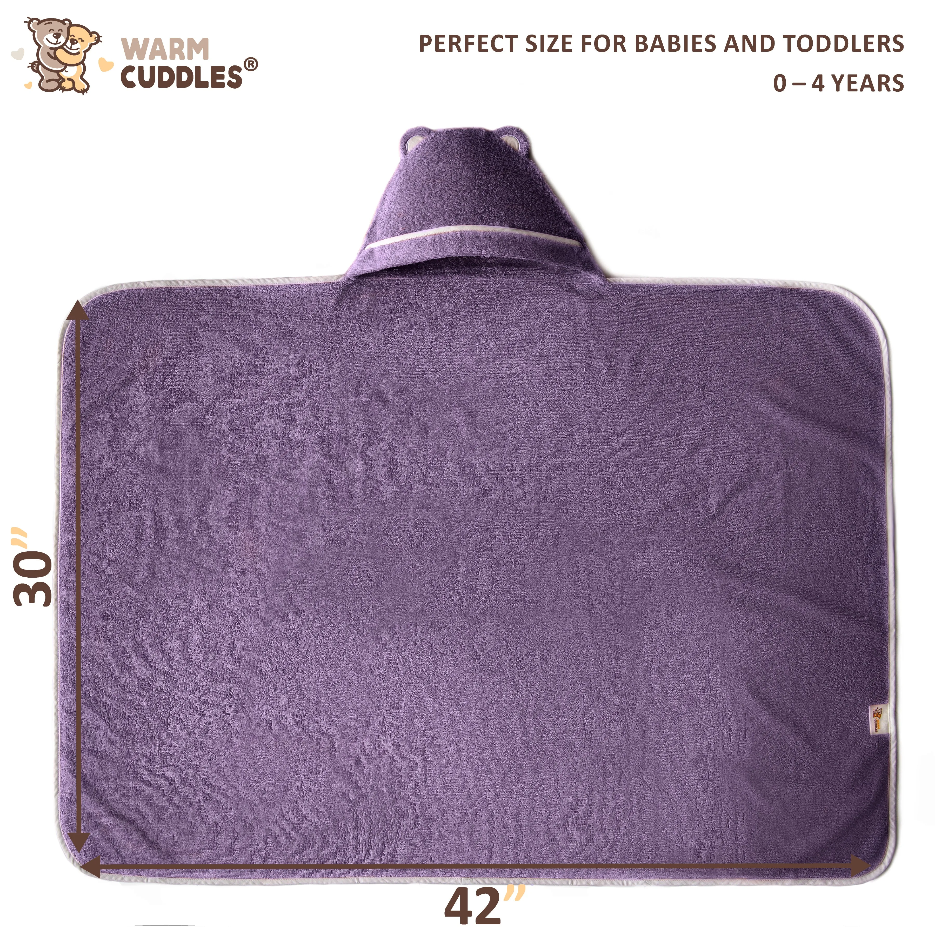 Premium Bamboo Toddler Towel with Hood (Purple)