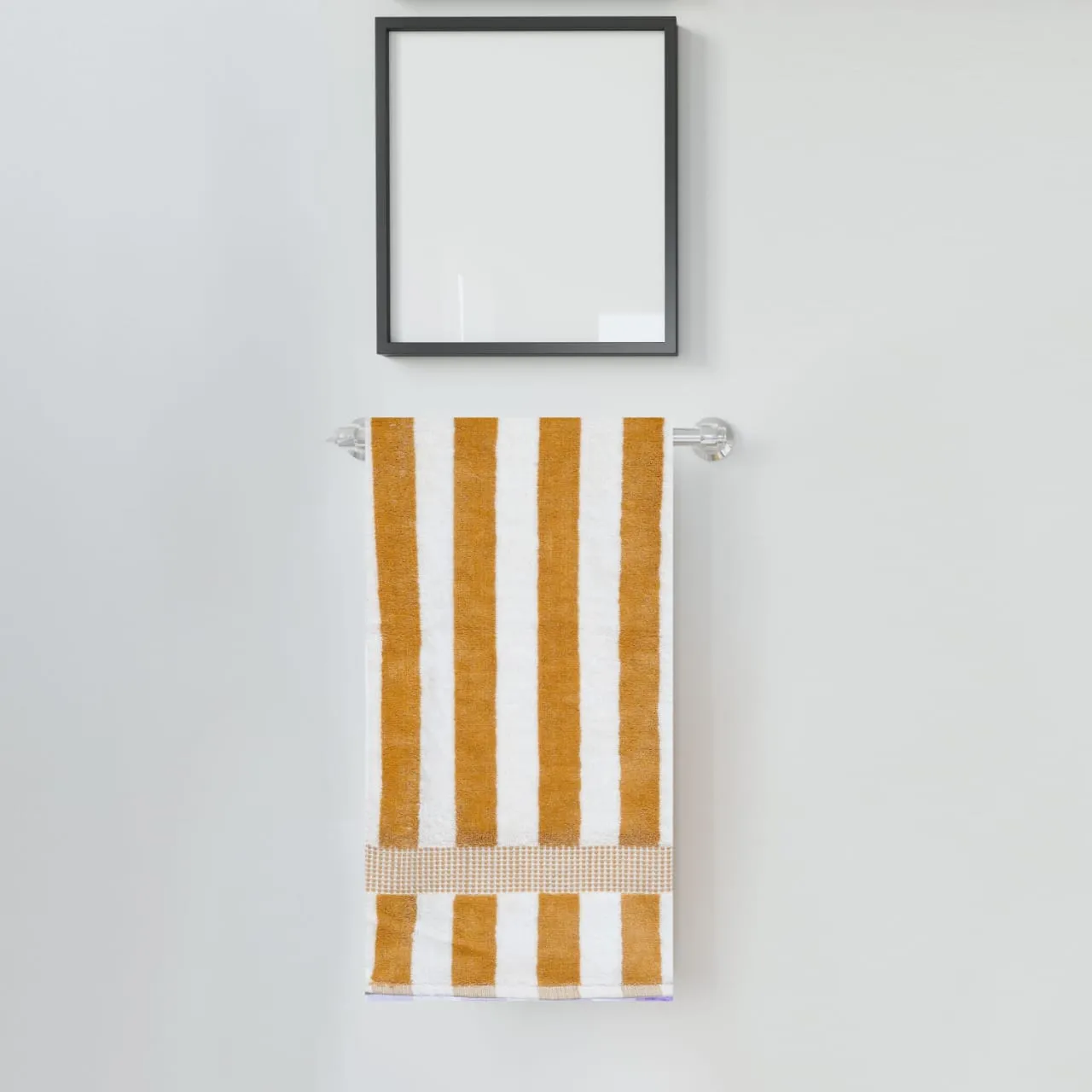 Premium Quality Cotton Stripe Towel(Dark yellow)