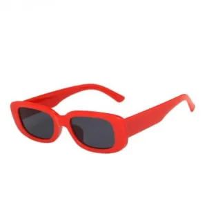 Red Fashion Retro Square Sunglasses Unisex