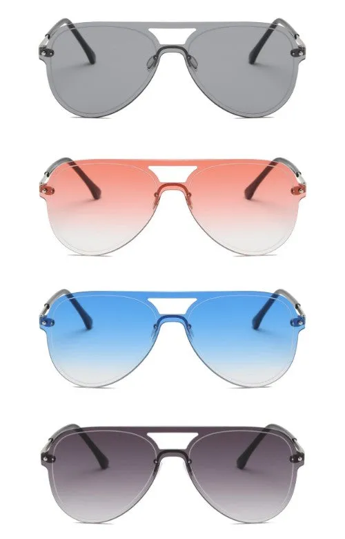 Rimless Aviator Sunglasses (With Colored Lenses)