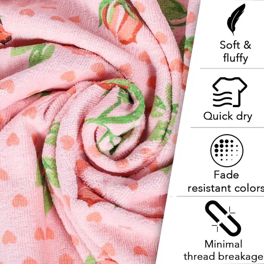 Rose N Heart 450 GSM Cotton Bath Towel Set Of 2