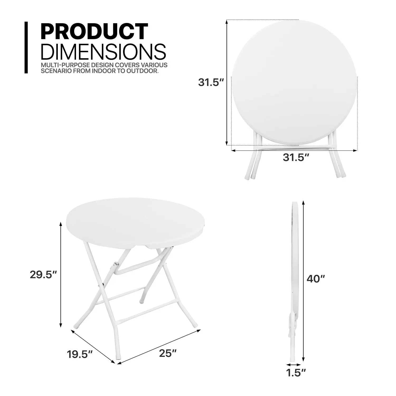 Round 31" Foldable Table