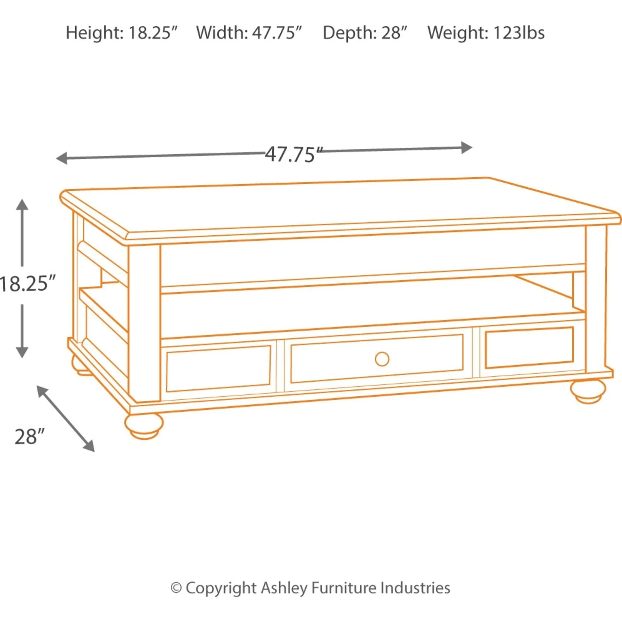 Rowley Creek Coffee Table - Dark Brown