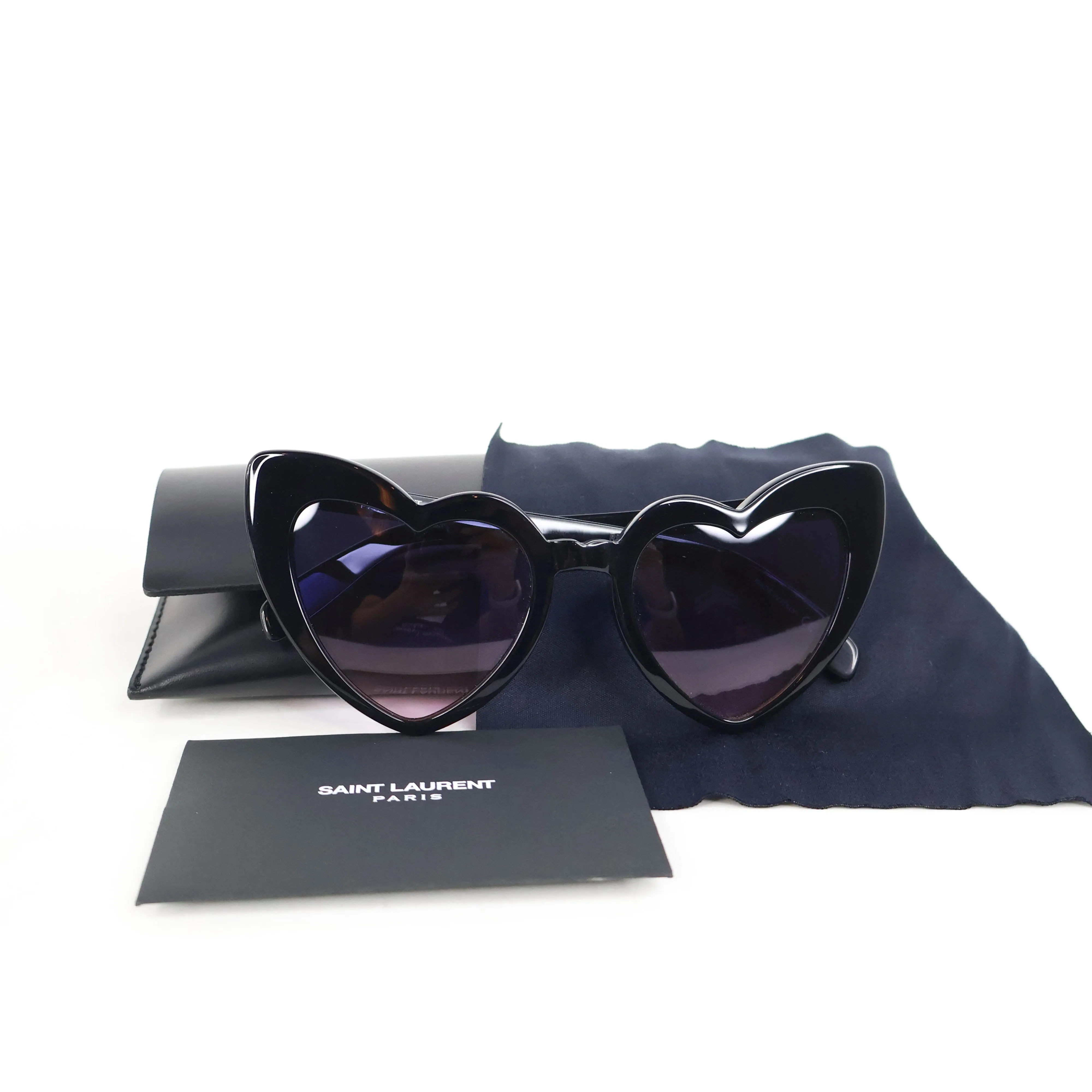 Saint Laurent Loulou Sunglasses Heart Black