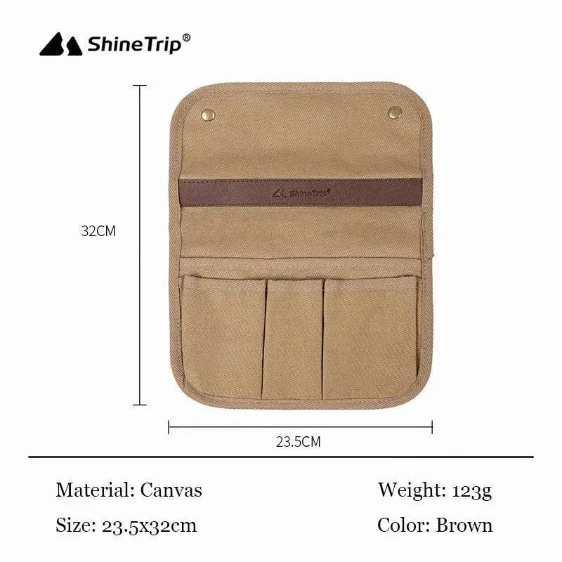 Shinetrip Outdoor Camping Folding Chair Armrest Hanging Bag Portable Folding Chair Side Multifunctional Tools Storage Bag ﻿