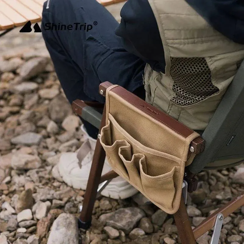 Shinetrip Outdoor Camping Folding Chair Armrest Hanging Bag Portable Folding Chair Side Multifunctional Tools Storage Bag ﻿