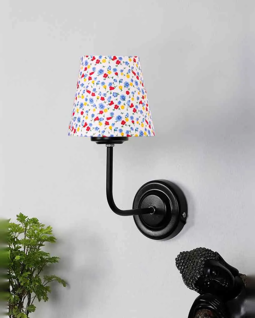 Simple Minimalist Cotton Shade Wall Mounted Lamp With Iron Base | 7 x 6 x 10 inches