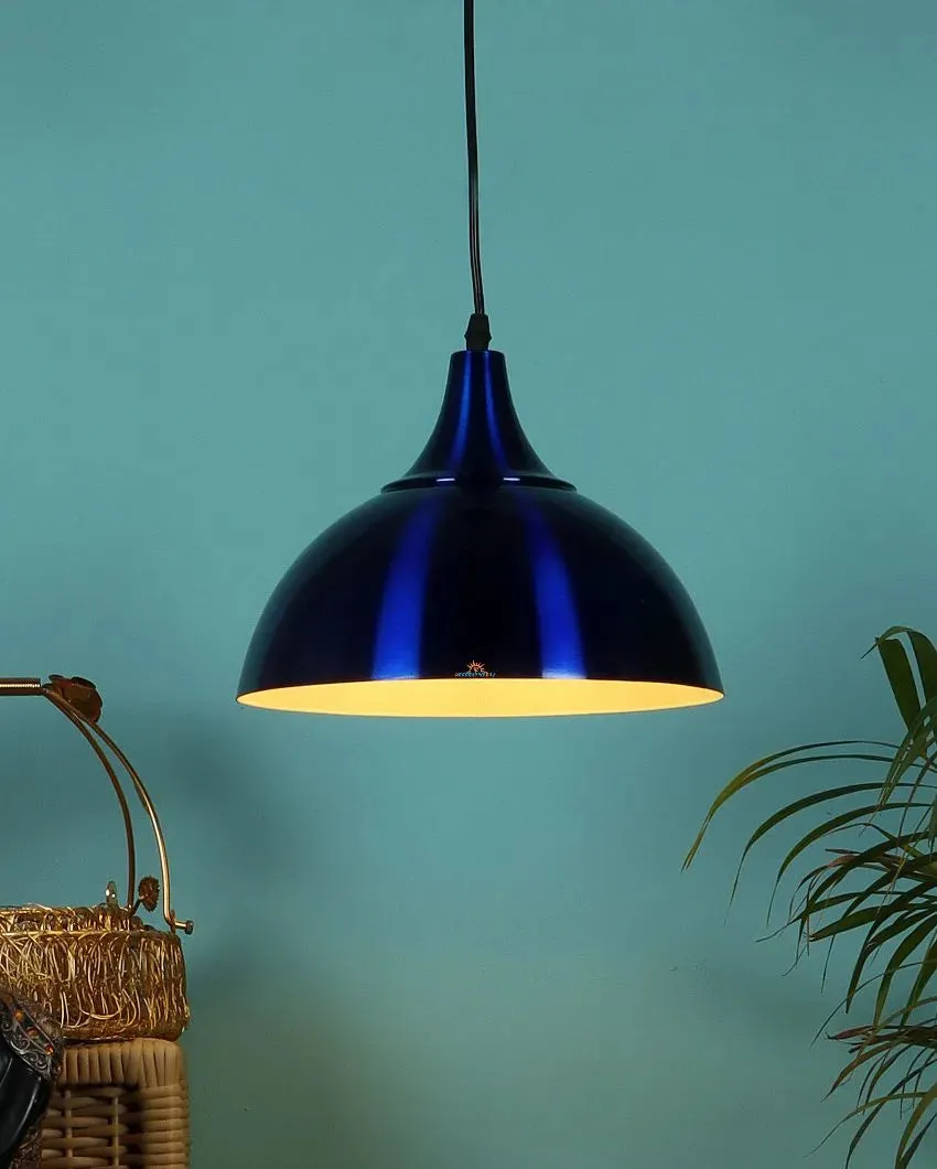 Single Blue Shade Hanging Ceiling Lamp