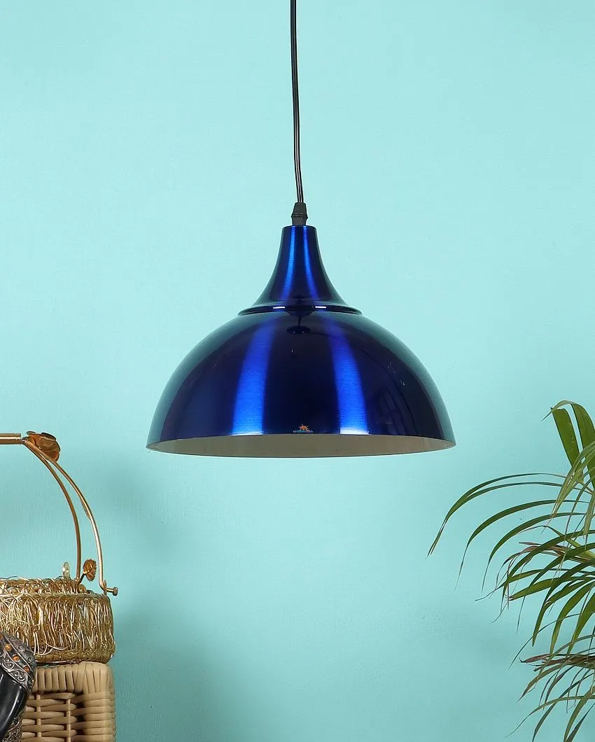 Single Blue Shade Hanging Ceiling Lamp