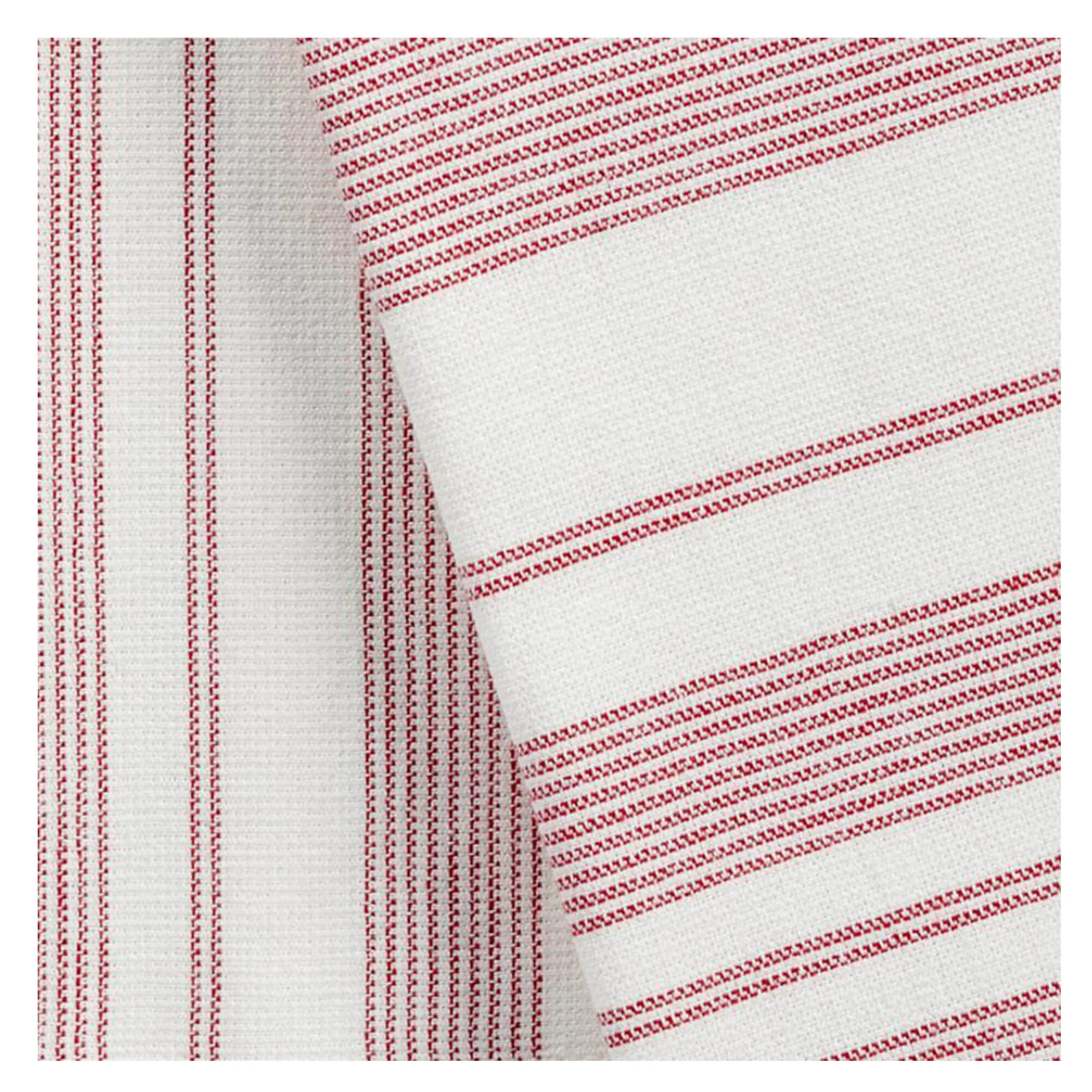 Striped Flatweave Cotton Terry Kitchen Towels, 2-Pack, Red