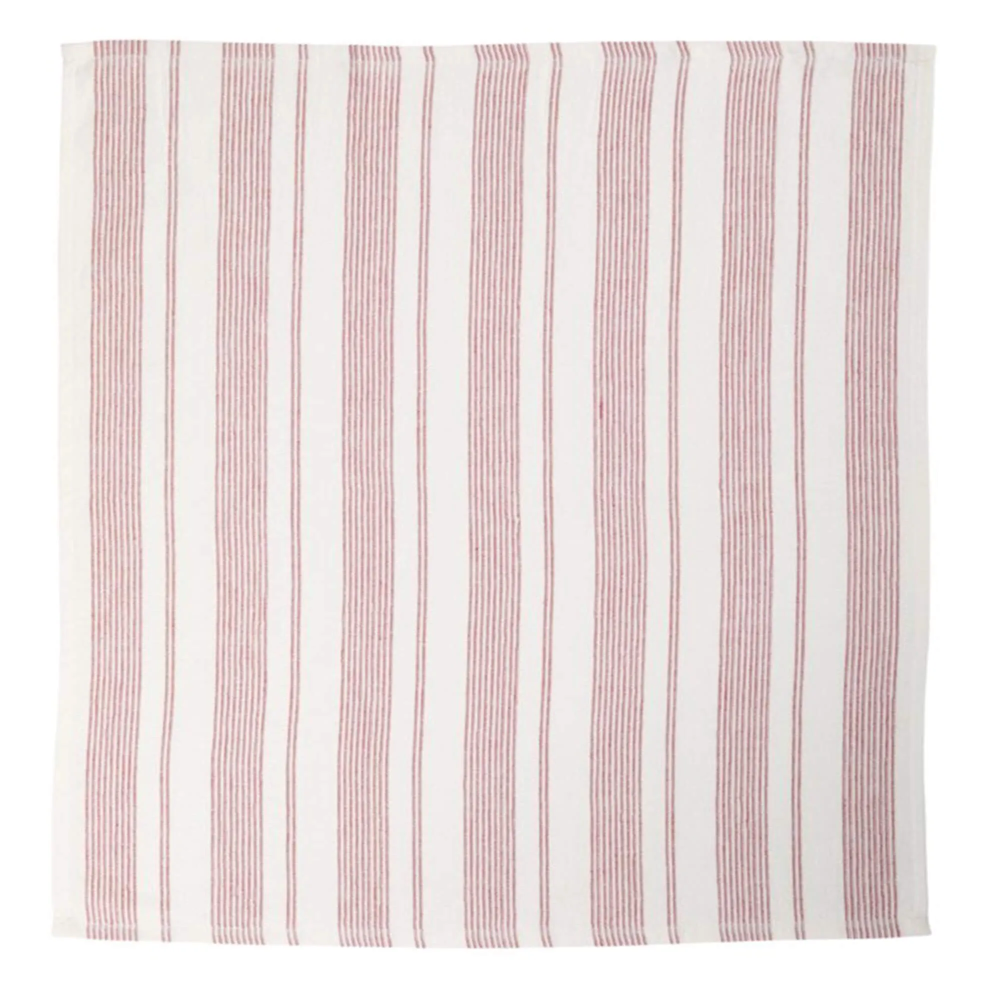 Striped Flatweave Cotton Terry Kitchen Towels, 2-Pack, Red