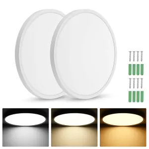 TheLAShop 32W Dimmable Flush Ceiling Lights 2ct/Pack 16inch