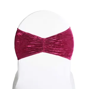 Velvet Ruffle Stretch Chair Band - Magenta