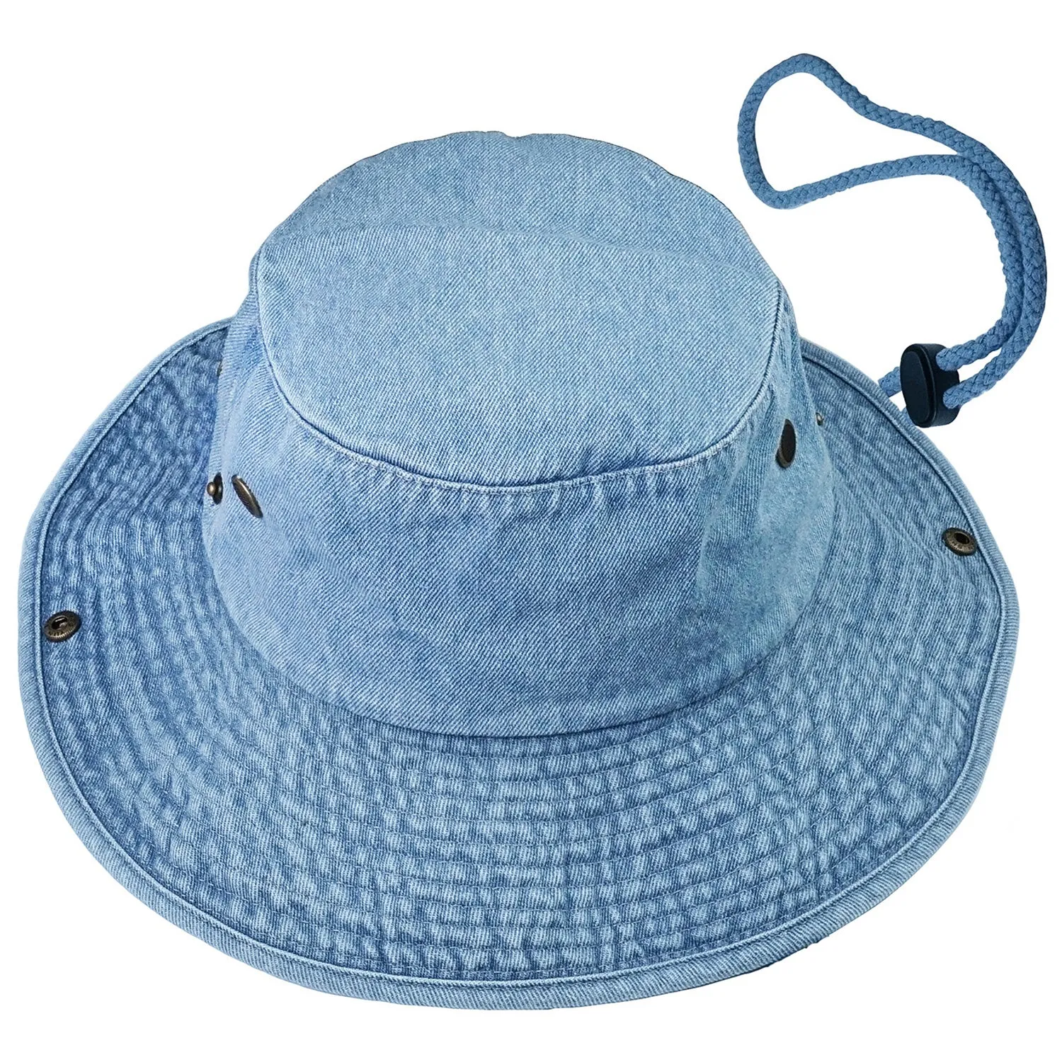 Wide Brim Boonie Hat - Blue Denim