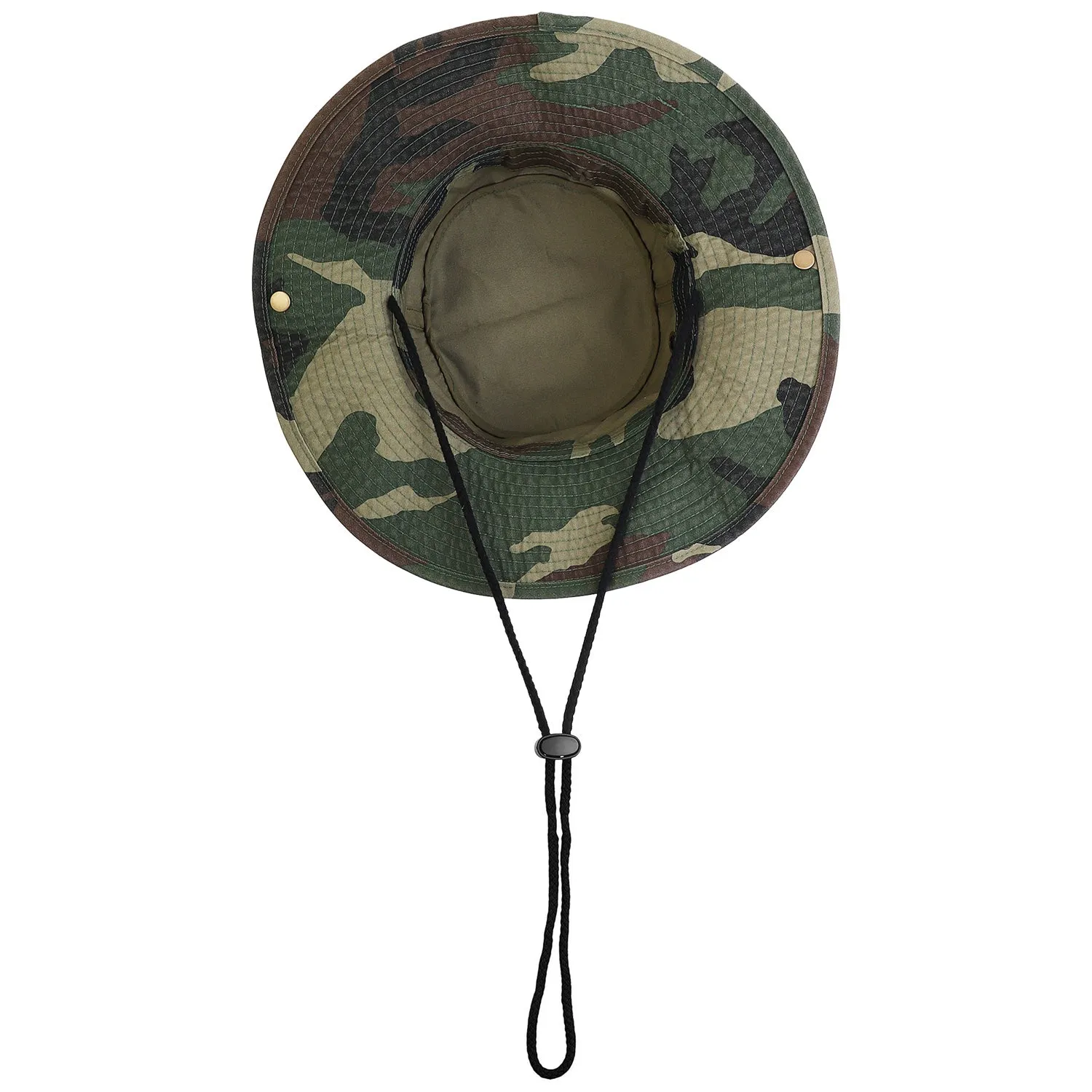 Wide Brim Boonie Hat - Green Camouflage