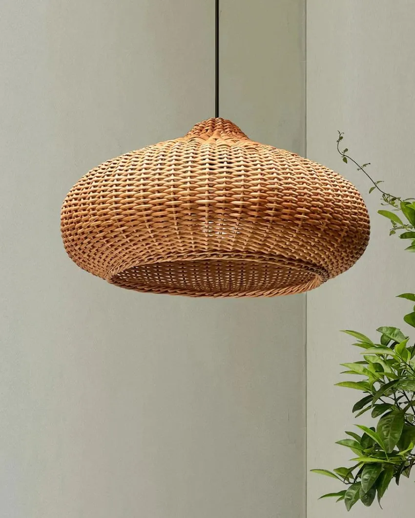 Willow Wicker Chandelier Japanese Pendant Light | 18 x 8 inches