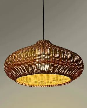 Willow Wicker Chandelier Japanese Pendant Light | 18 x 8 inches