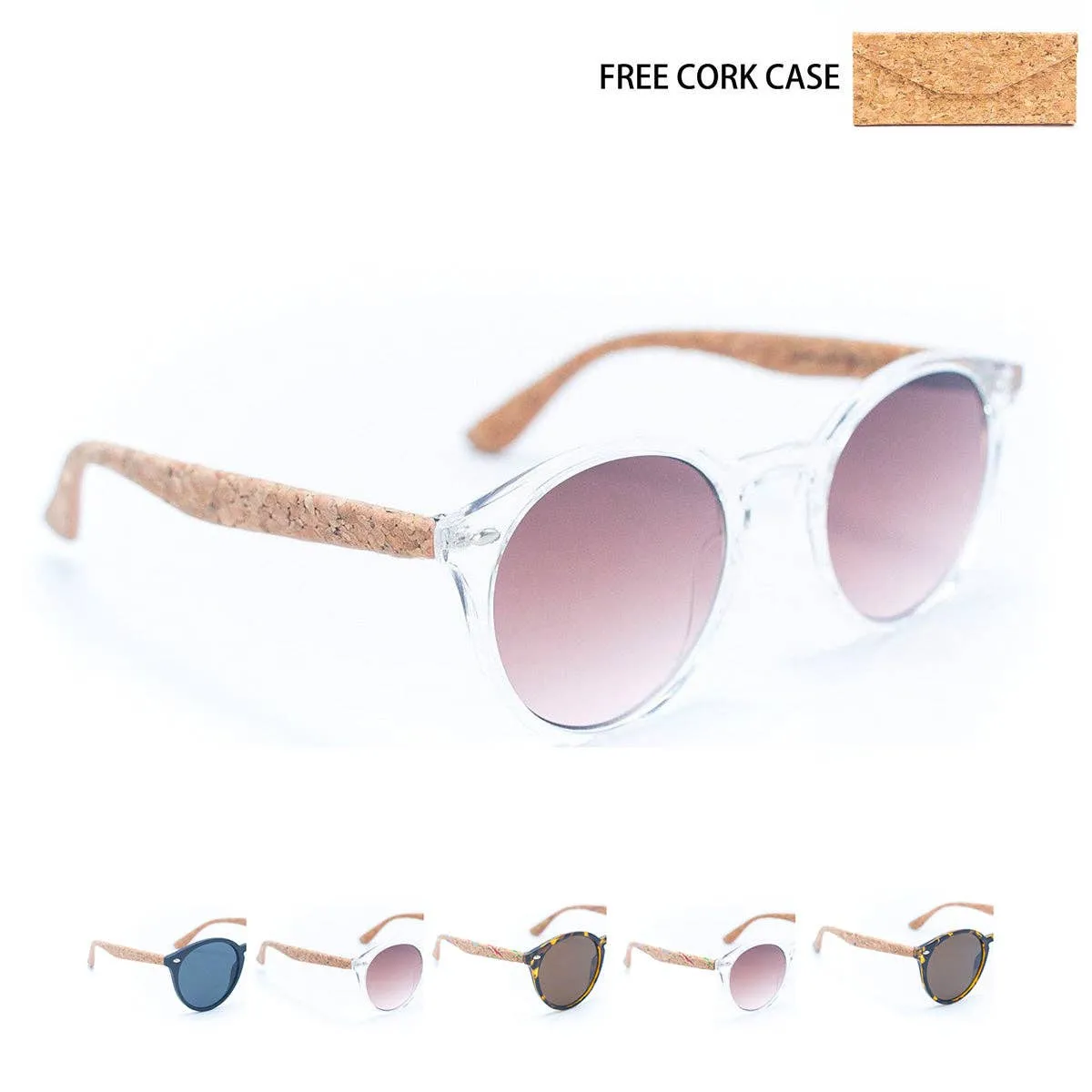 Women's Cork Sunglasses with UV Protection Lenses(Including case) L-918