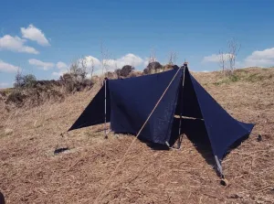 XL WHELEN(ish), waxed canvas & leather tent tarp