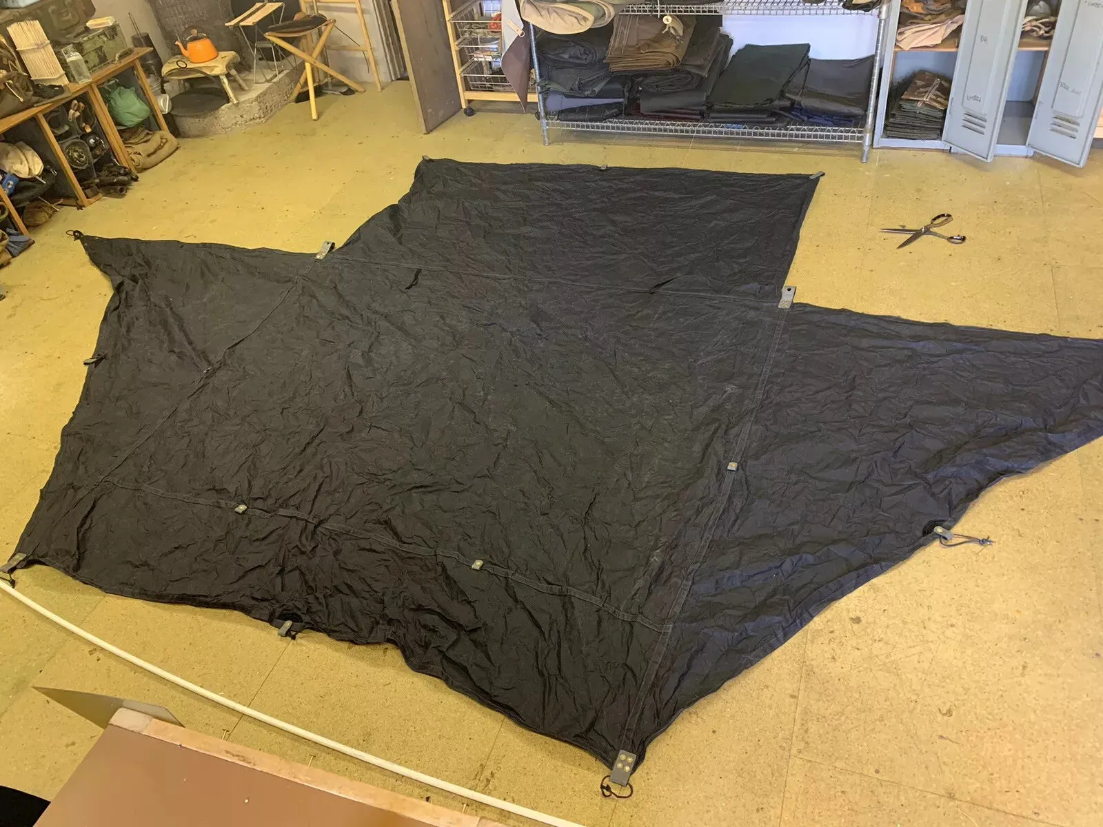 XL WHELEN(ish), waxed canvas & leather tent tarp